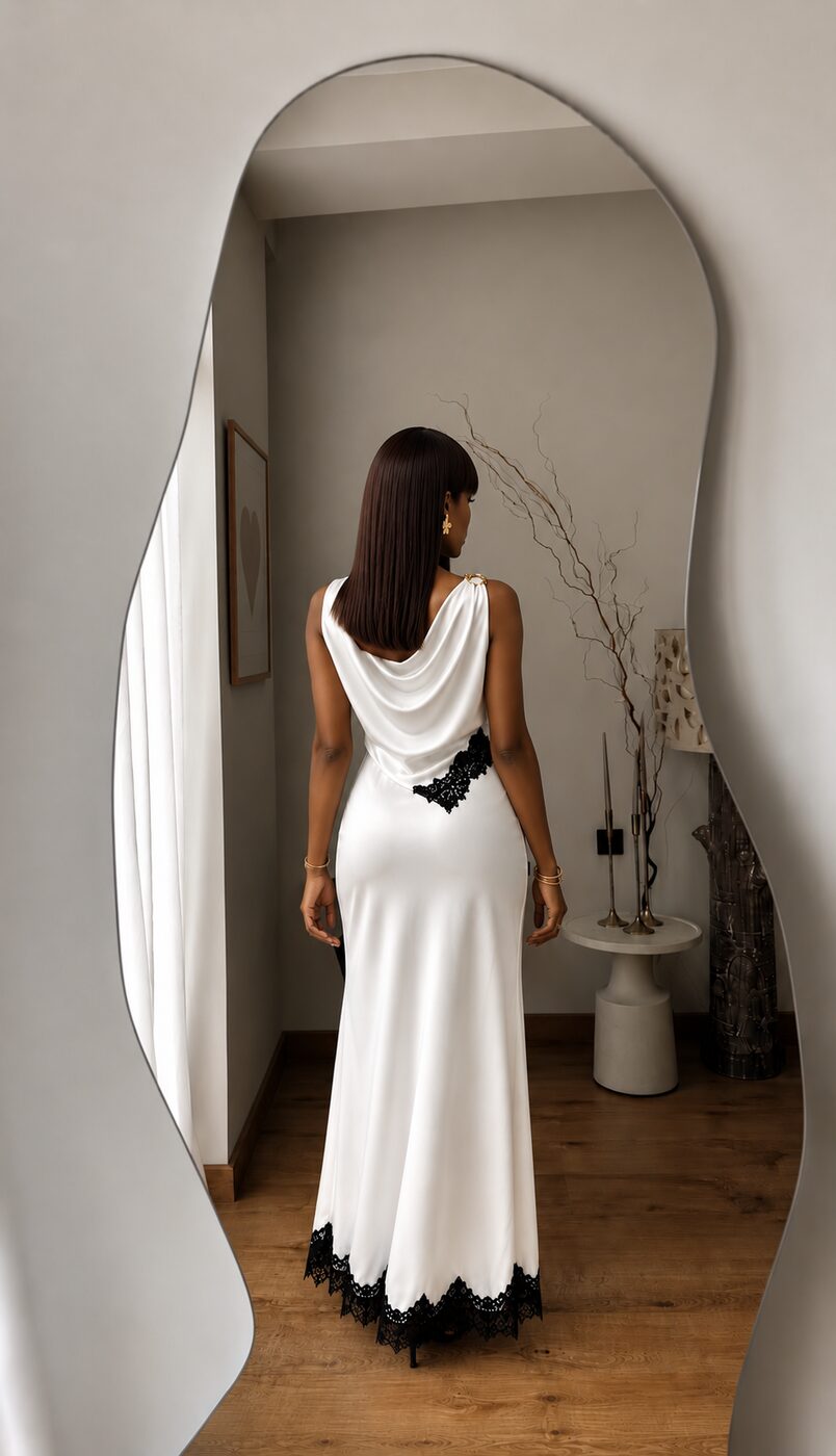 THE ISADORA LACE HEM SET — back view
