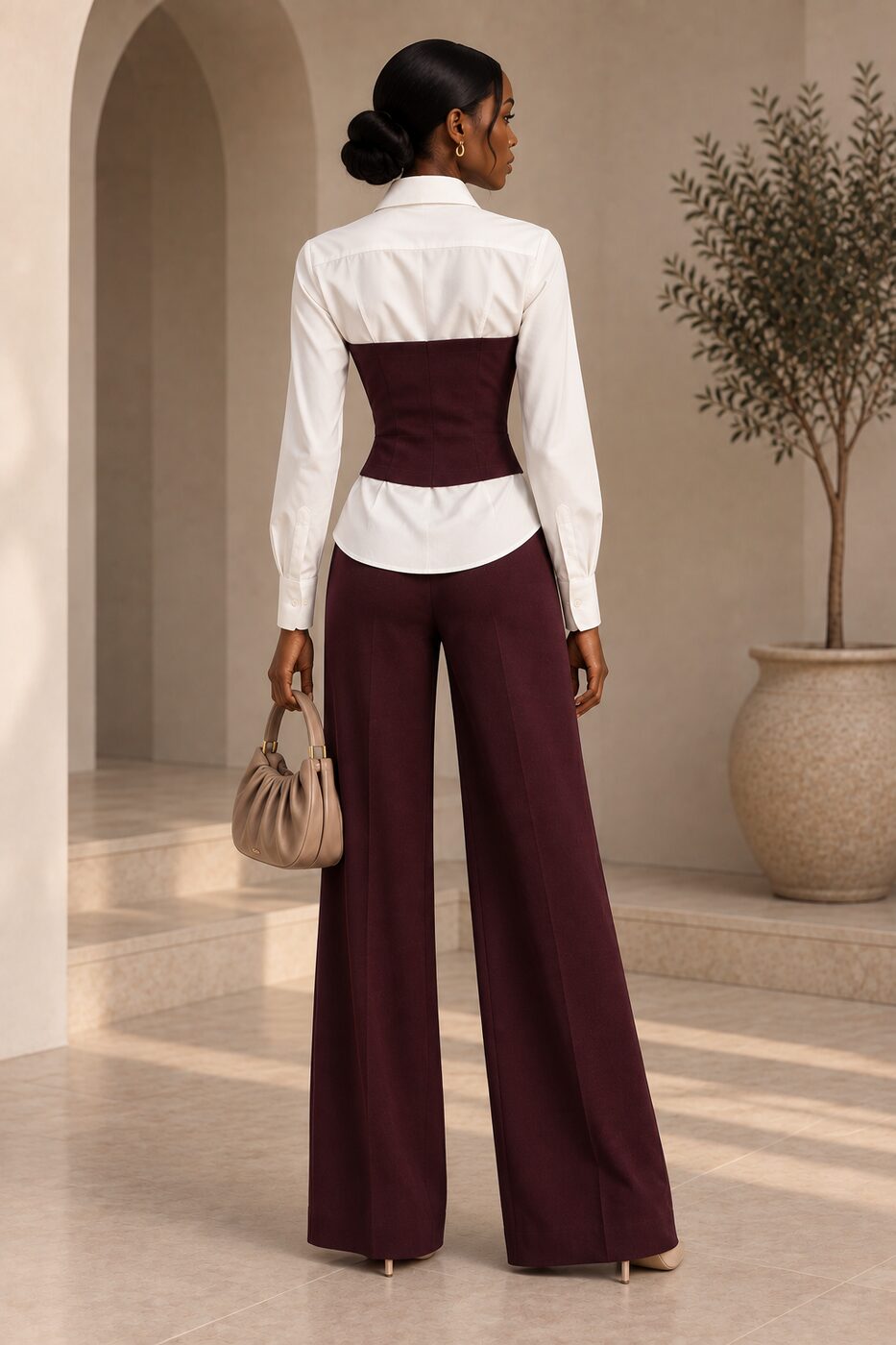 Burgundy Wineza Set — back studio view