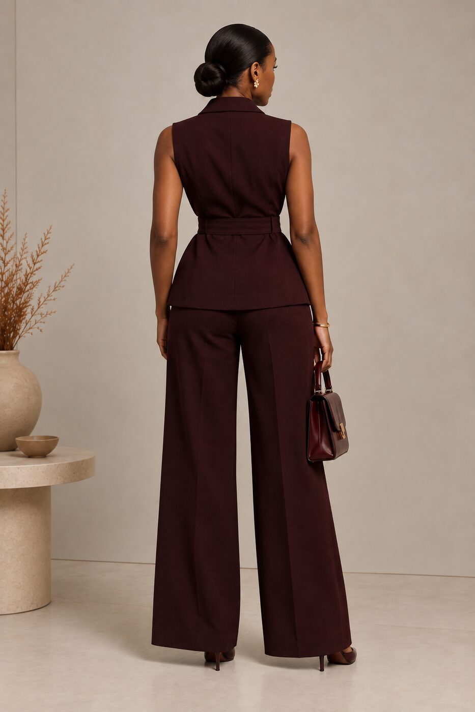 The Burgundy Set — back studio view