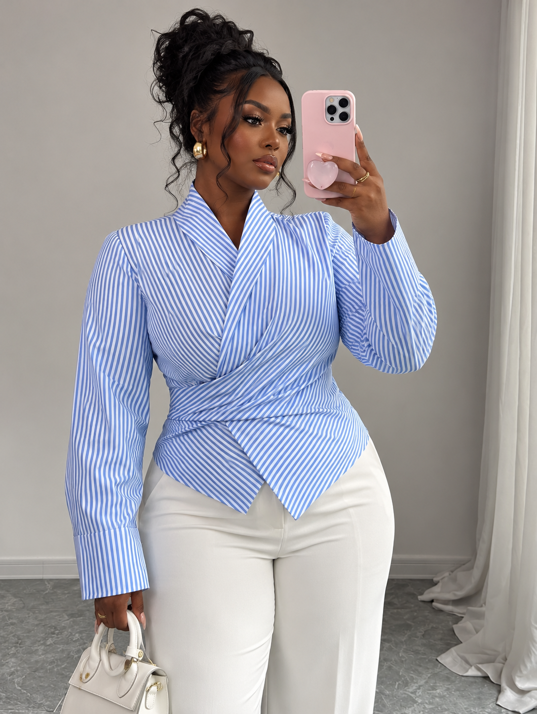THE CAPRI WRAP TOP — front view