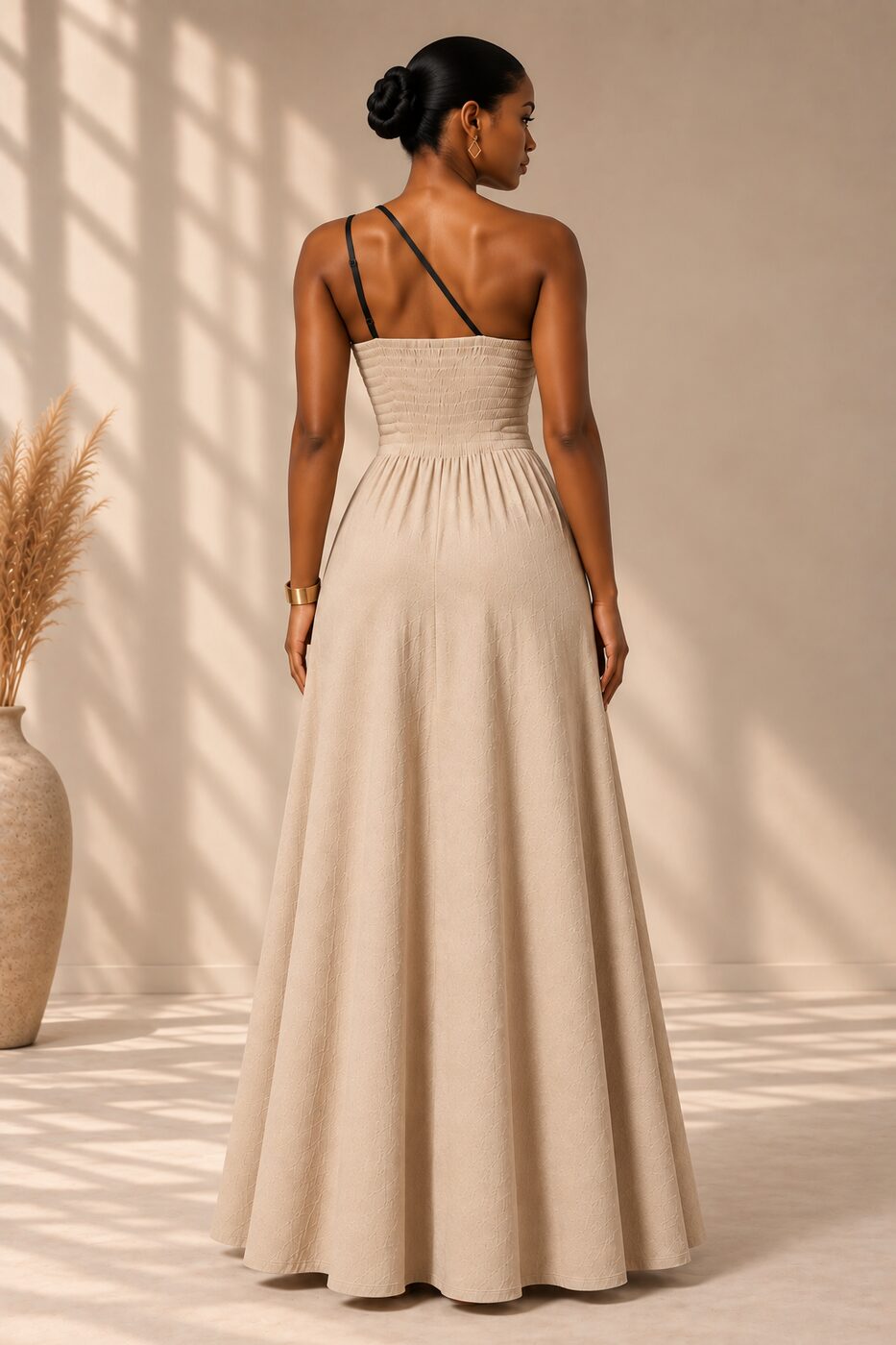 THE CAMEO DRESS back view with smocked back