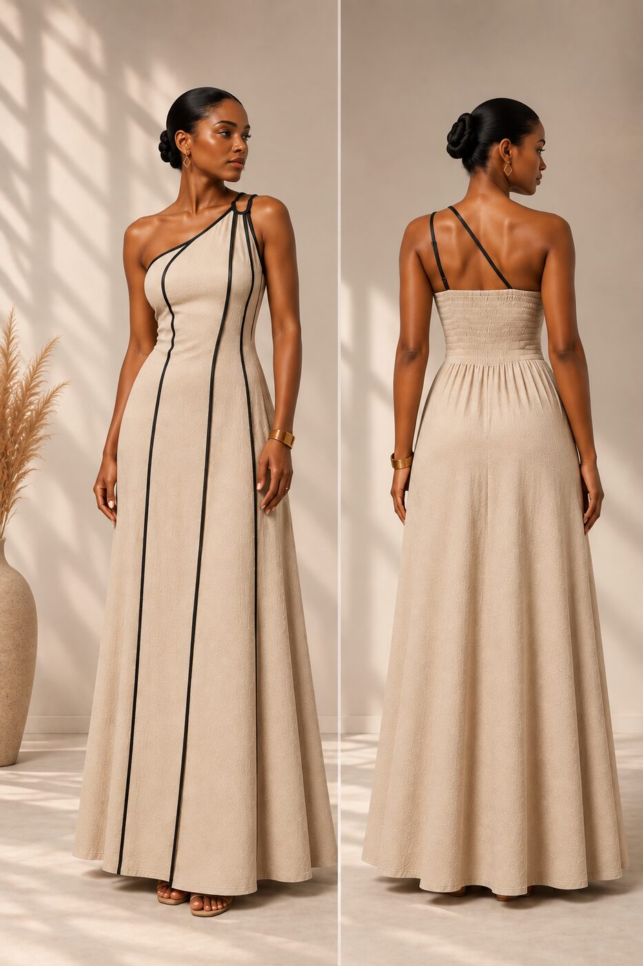 THE CAMEO DRESS front and back views