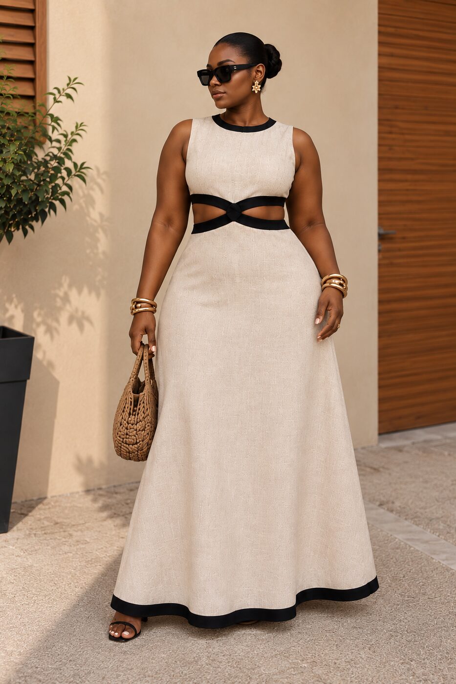 THE Élan Dress cream front