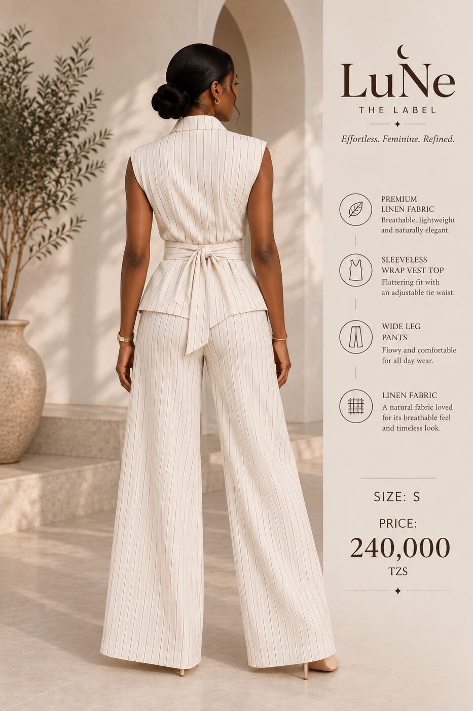 Apricot Chite Set — back view