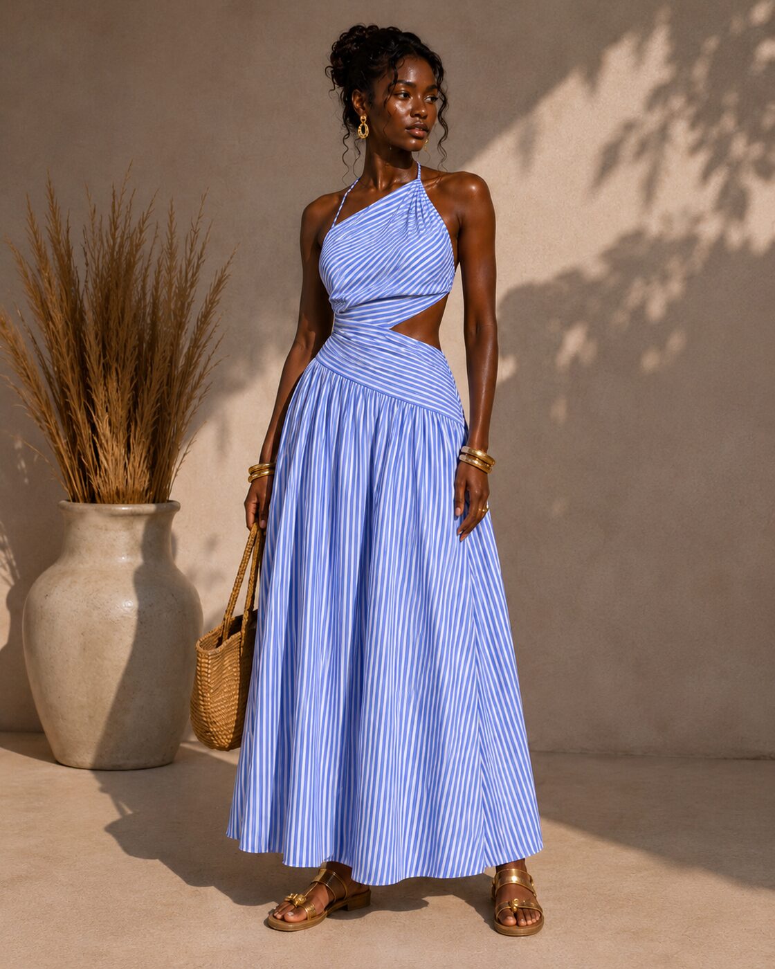 THE Amalfi Halter Dress front