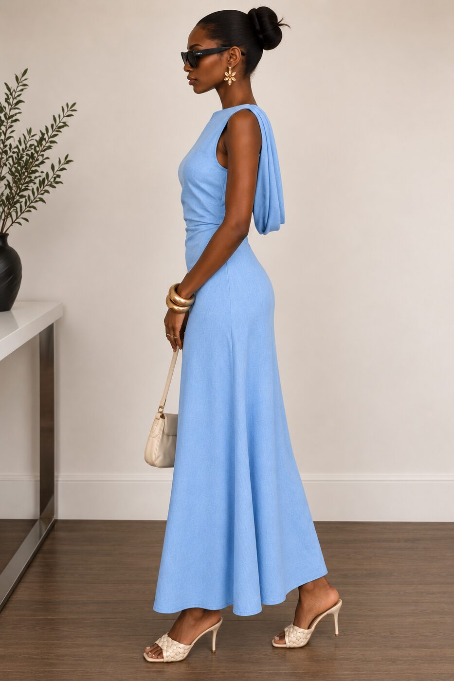 THE BLUE OPHELIA DRESS — side view