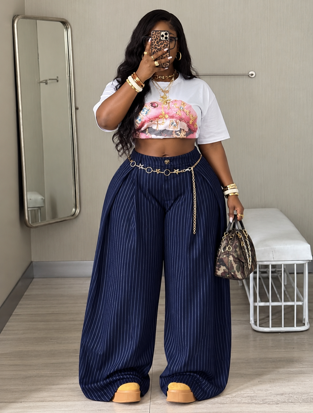 THE Pinstripe Wide Pants
